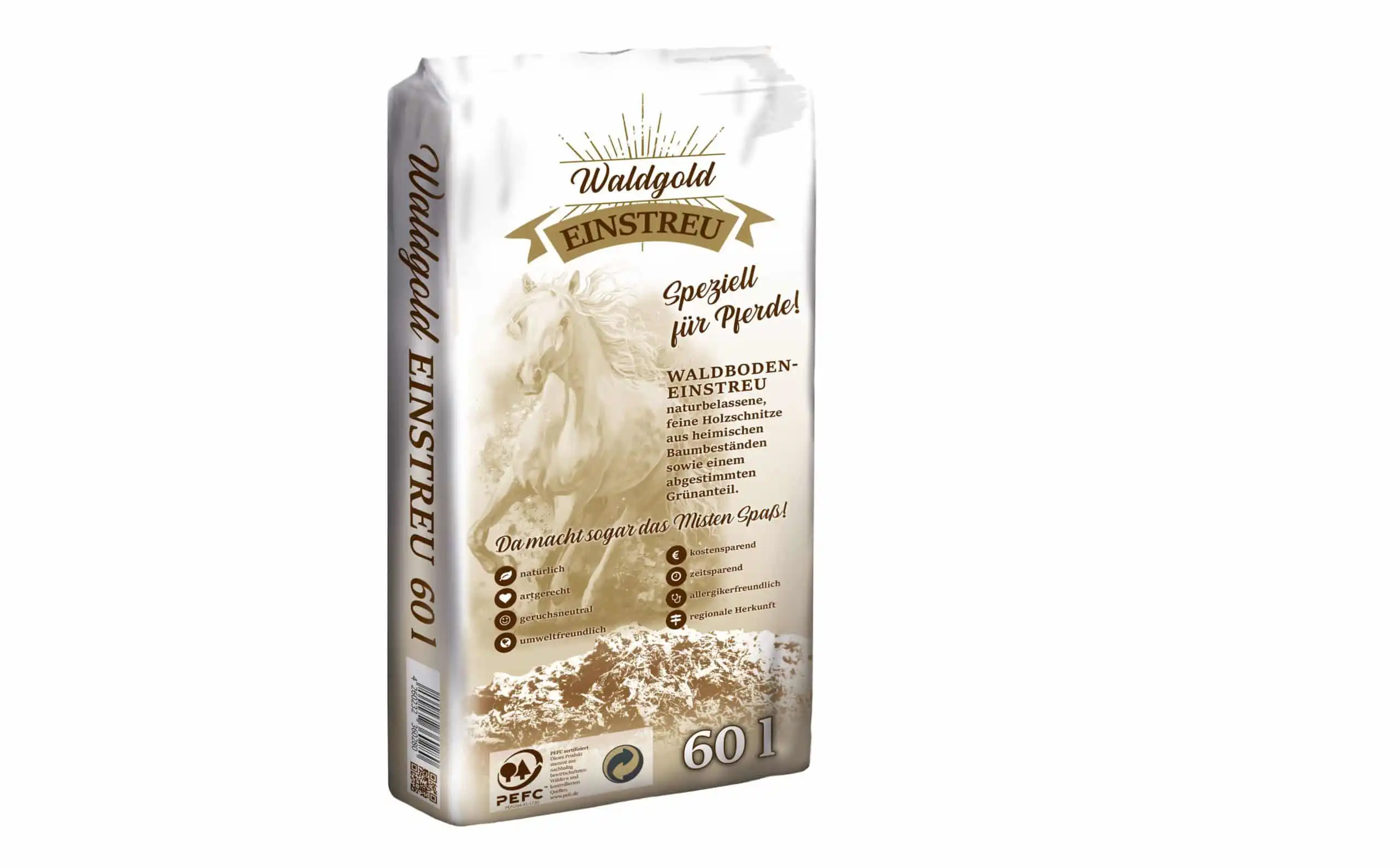 Waldgold Waldboden Pferdeeinstreu Palette 51 Säcke á 60L – Bild 2